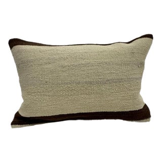 Turkish Hemp Pillow Cushion Natural Beige Brown Pillow Cushion Cover 16" x 24" For Sale