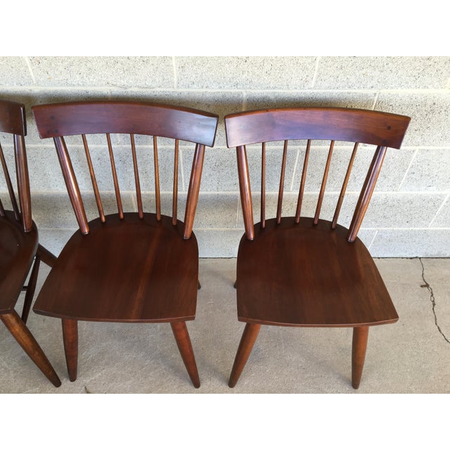 Mid Century Modern Willet Transitional Solid Cherry Dining Chairs Set