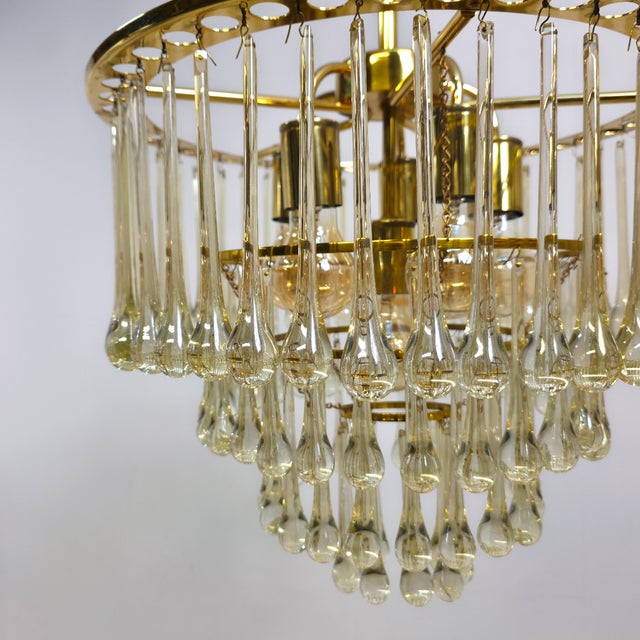 Mid-Century Teardrop 4-Tier Chandelier from Palwa, 1970s For Sale - Image 10 of 11