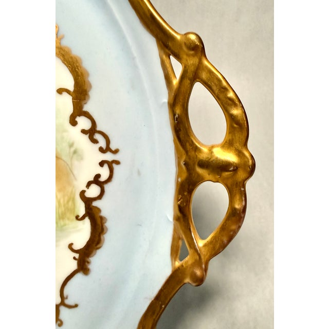 Sky Blue Antique French Limoges Porcelain Tray For Sale - Image 8 of 10
