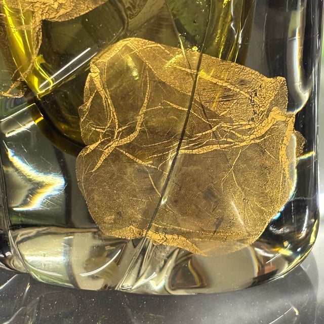 Amber and Gilt Murano Glass Vase from Salviati Murano, Venice, Italy, 1920 For Sale - Image 4 of 11