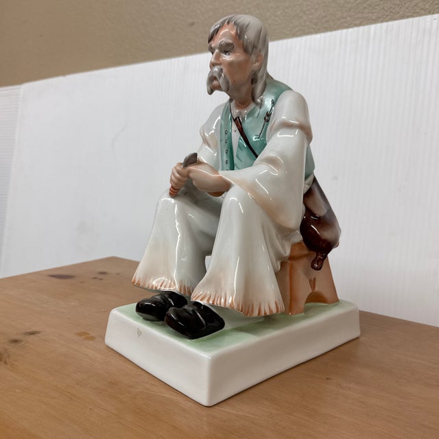 Zsolnay of Pecs, Hungary Man Whittling Figurine, Vintage For Sale - Image 12 of 12