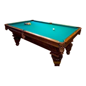 Stunning Pro 8 Pool Table by Blatt Billiards Nyc - "Seasons" in Custom-Made Cherry, Mother of Pearl, Leather