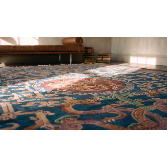 1930s Chinese Art Deco Carpet ( 10' x 14'4" - 305 x 437 ) For Sale - Image 10 of 11