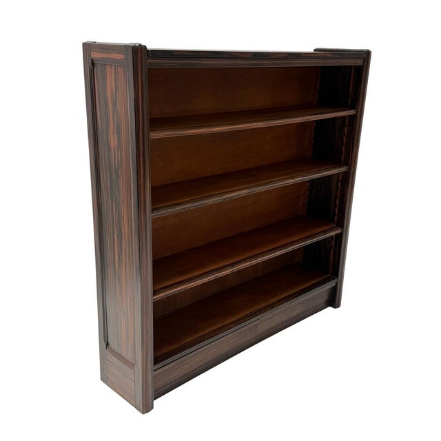 Art Deco Open Bookcase in Macassar Ebony with Oak Shelves, 1920s For Sale - Image 3 of 14