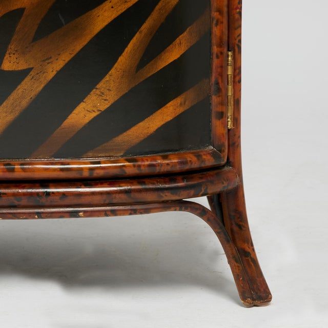 Maitland-Smith Vintage Two Door Faux Bamboo and Lacquer Cabinet For Sale - Image 9 of 12