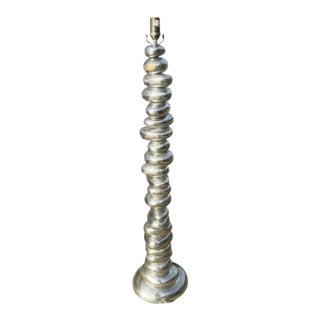 Organic Modern Michael Aram Sculptural Stacked Organic Form Floor Lamp in Polished Chrome For Sale
