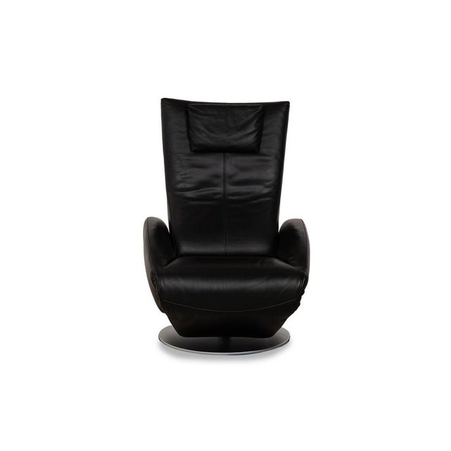Mate Leather Armchair in Black from FSM For Sale - Image 9 of 13