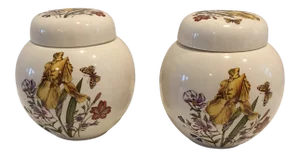 English Vintage Mason Ginger Jars - a Pair