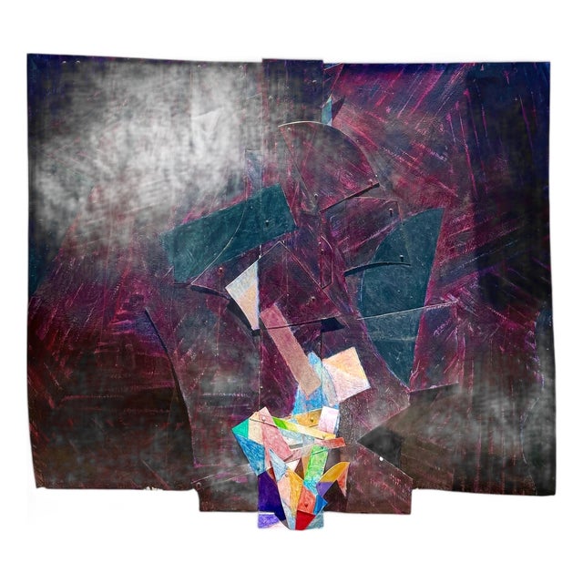 Tom Holland, Very Large Constructed Abstract Mixed Media Painting Wall Sculpture Tom Holland, 1982 For Sale