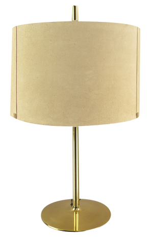 Vintage Italian Table Lamp with Suede Lampshade, 1970s