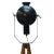 Vintage Wood & Black Enamel Tripod Floor Lamp For Sale - Image 6 of 7