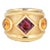David Yurman Renaissance 18k Gold Citrine Rhodalite Garnet Wide Band Ring Size 6.5 For Sale