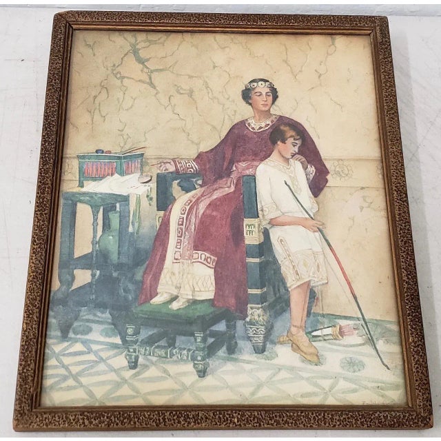 Beige Emily Costain Original Watercolor on Paper C.1923 For Sale - Image 8 of 8