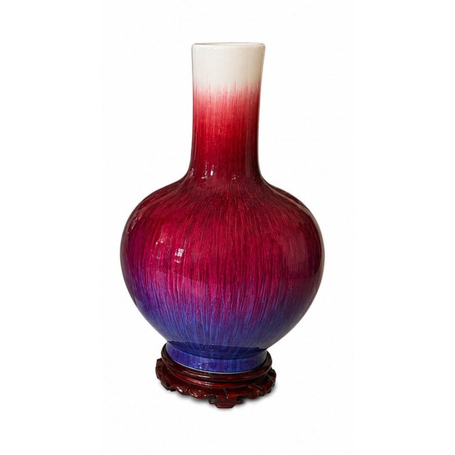 Chinese 20th Century Set of Three Chinese Flambé Glazed Porcelain Vases For Sale - Image 3 of 12