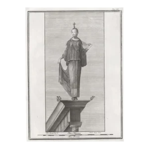 1762 Classical Figure Architectural Engraving