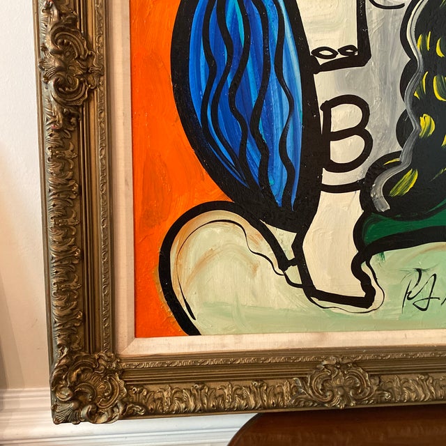 1960s Cubic Abstract Face Portrait Painting by Peter Keil, Framed For Sale In Atlanta - Image 6 of 12