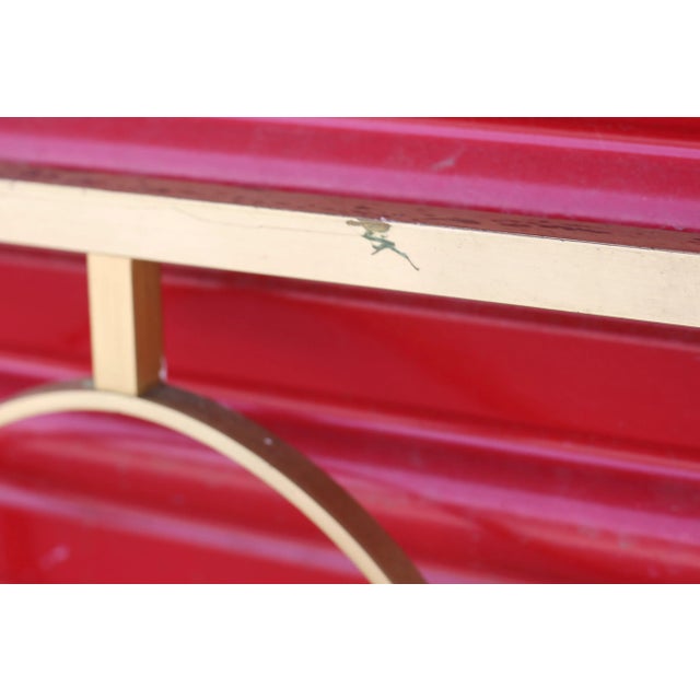 John Stuart Vintage King Size Brass Ovals Fretwork Headboard For Sale - Image 11 of 13