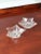 Transparent Vintage Cut Glass Star Shaped Candle Holders Pair For Sale - Image 8 of 11