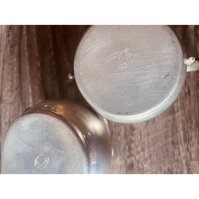Contemporary Antique Pewter Cream & Sugar Set For Sale - Image 3 of 5