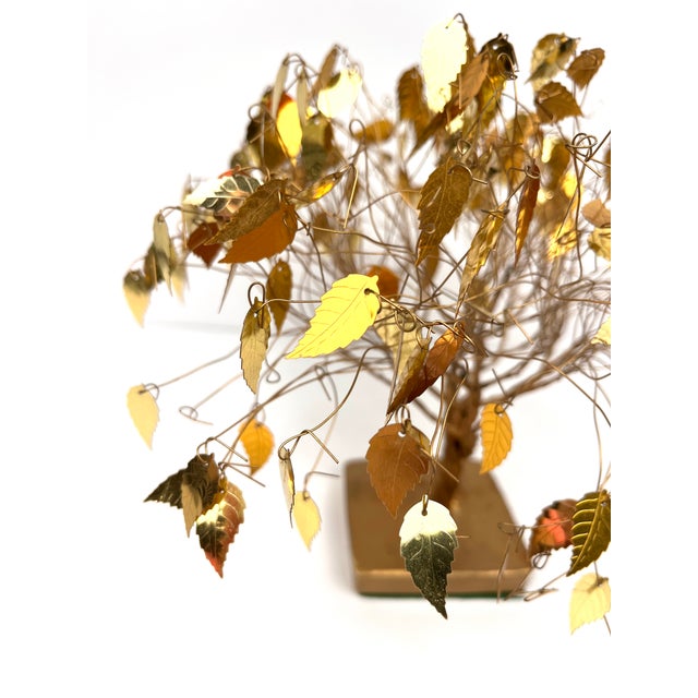 1970s Vintage Mid-Century Modern Tree Gold Metal Tree Sculpture For Sale - Image 4 of 8