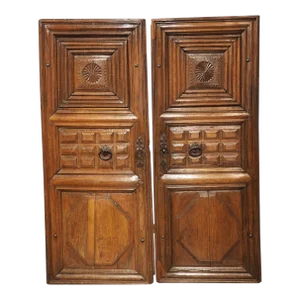 Pair of 17th Century Oak Armoire Doors From France