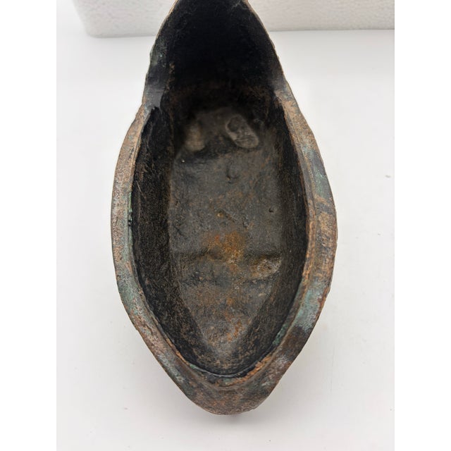 Antique Chinese Archaistic Bronze Elephant Ritual Poring Vessel Yi Gong Ewer 8” For Sale - Image 4 of 8