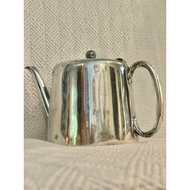 Cabin Antique British Military Silverplate Teapot by Walker & Hall – Royal Scots Greys Regiment Crest, c.1900 For Sale - Image 3 of 10