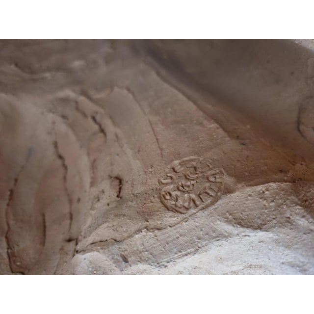 Hand painted glazed terracotta leopard sculpture with open mouth. Heavy sculpture, all hand painted. Good condition. From...