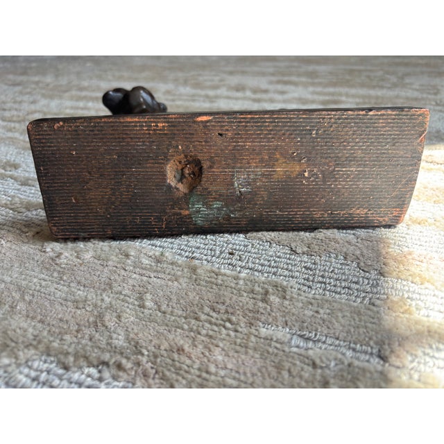 Metal Bronze Roaring Tiger on a Plinth Base For Sale - Image 7 of 8