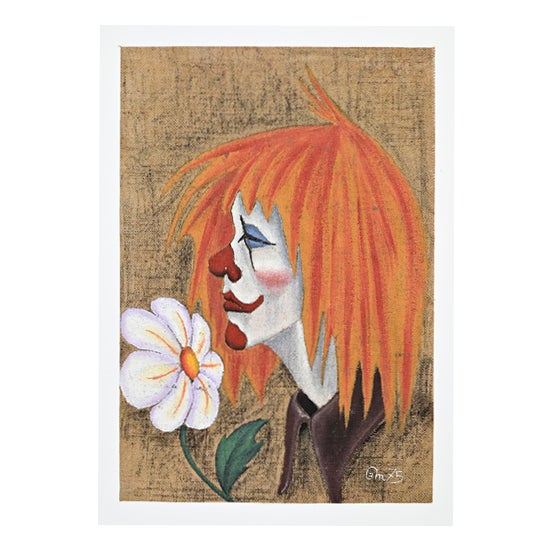 Bruno Melappioni, Clown, 1975, Mixed Media on Jute Canvas For Sale