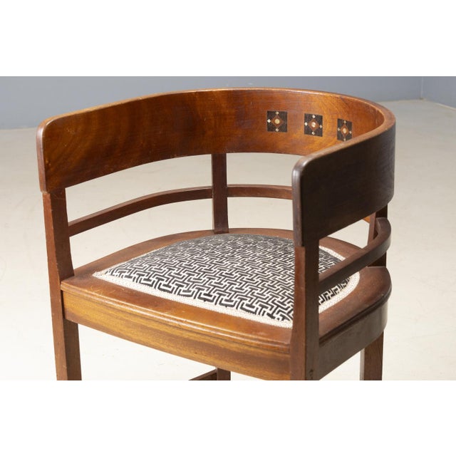 Wood Central European Armchair with Inlaid Backrest, 1890s For Sale - Image 7 of 11