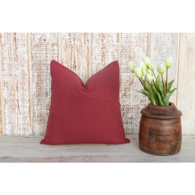 Orange Yadvi Antique Indian Folk Pillow For Sale - Image 8 of 10