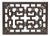 40" Vintage Dark Brown Geometric Fortune Bats Rectangular Wood Panel For Sale