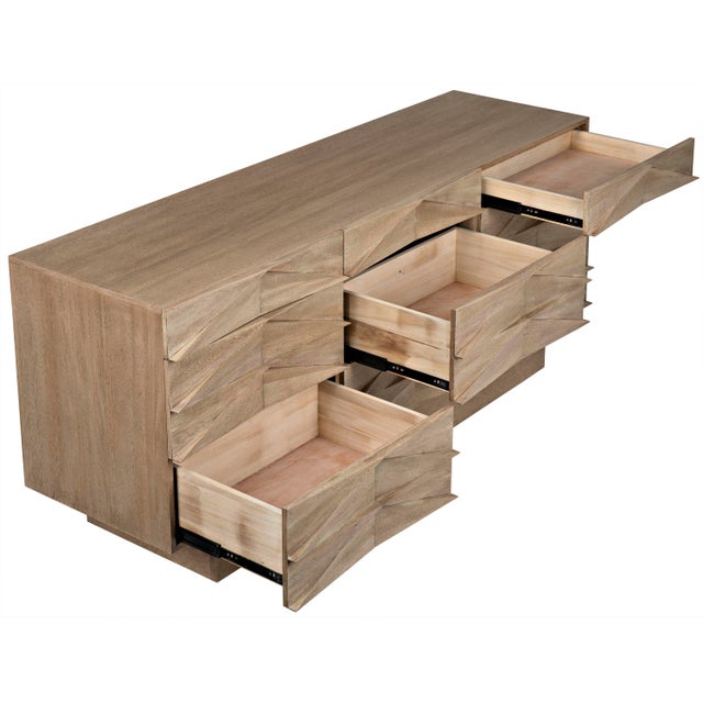Tan NOIR Drake Geometric Sideboard, Washed Walnut For Sale - Image 8 of 11