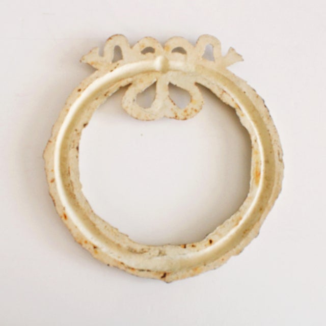 Farmhouse Rustic Cast Iron Garden Laurel Wreath For Sale - Image 3 of 4