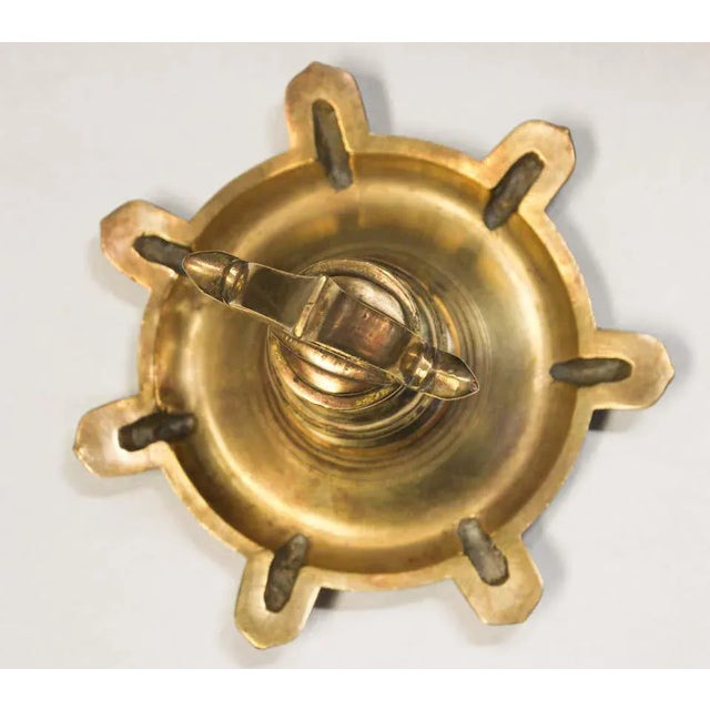Brass Oil Lamp Traditional Temple Religious Asian Hindu Diya Art India 1900 For Sale - Image 4 of 13