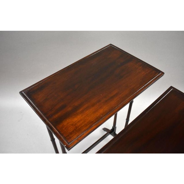 Early 20th Century Edwardian Mahogany Nesting Tables, 1900, Set of 3 For Sale - Image 5 of 9