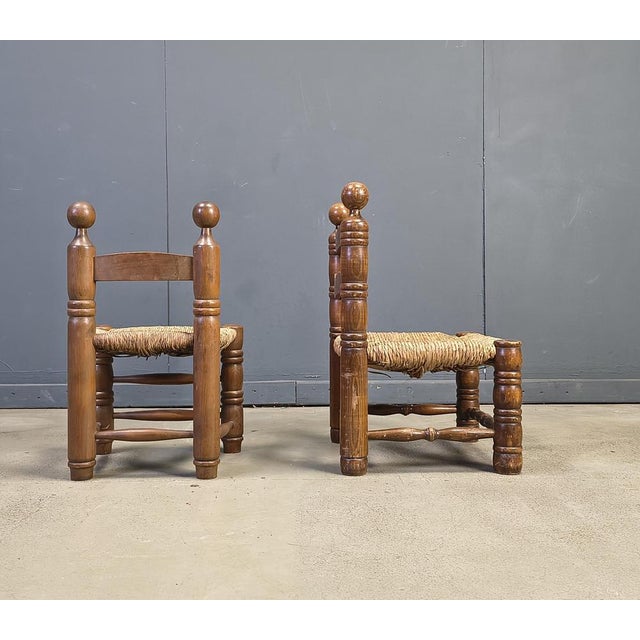 Gold Brutalist Children Chairs attributed to Charles Dudouyt, 1960s, Set of 2 For Sale - Image 8 of 10