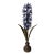 Vintage Italian Tole Hyacinth Sculpture – Hand-Painted Blue Metal Botanical Decor, Hollywood Regency Style For Sale