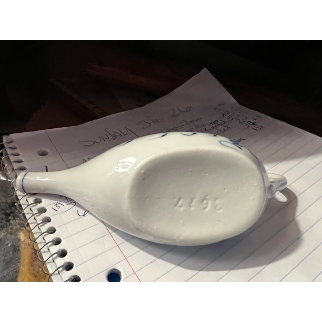 Farmhouse 1930s Vintage Porcelain Blue Onion Pattern Creamer For Sale - Image 3 of 7