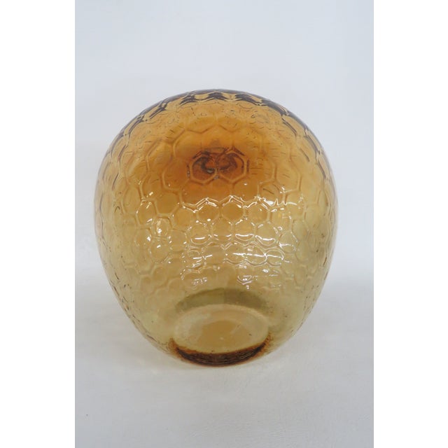 Mid 20th Century Amber Glass Apple Sculpture Large Mid Century Modern Honeycomb Pattern 5086b For Sale - Image 5 of 11