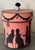Vintage Oval Wallpaper Box by Atelier of Hudson, New York With Black Regency Silhouettes on a Pink Ground For Sale - Image 4 of 18