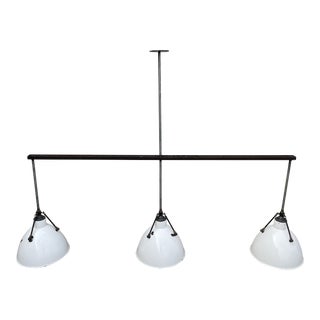 1970s Industrial Three Light Pendant For Sale