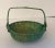 Green Vintage Asian Woven Green Basket With Handle For Sale - Image 8 of 8