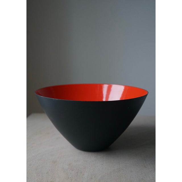 Metal Black and Red Krenit Bowl by Herbert Krenchel for Torben Ørskov, 1960s For Sale - Image 7 of 7