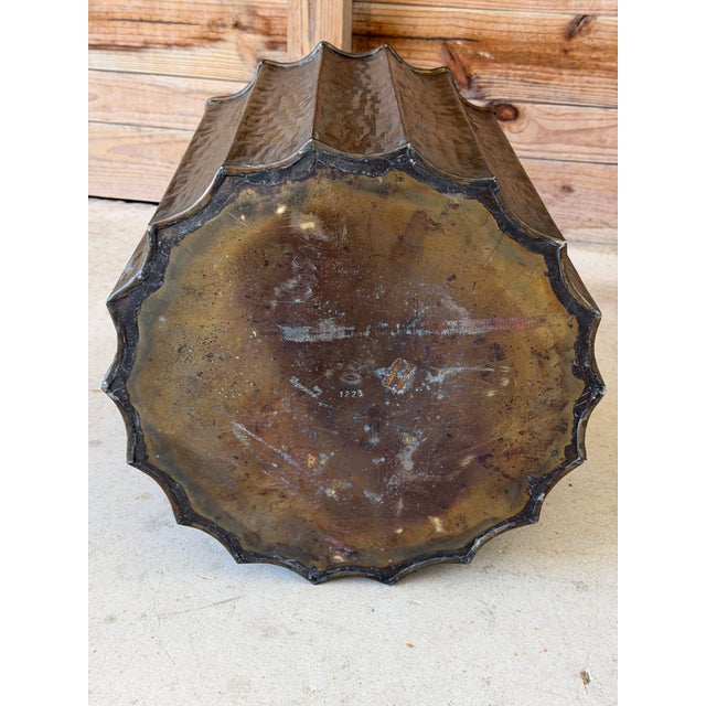 Brass Mid-Century Italian Hammered Brass Jardiniere by Egidio Casagrande For Sale - Image 8 of 12