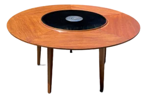 Rare Edward Wormley for Dunbar Lazy Susan Walnut Dining Table MCM