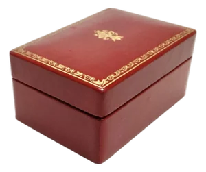 Vintage Red With Gold Tooled Italian Leather Box