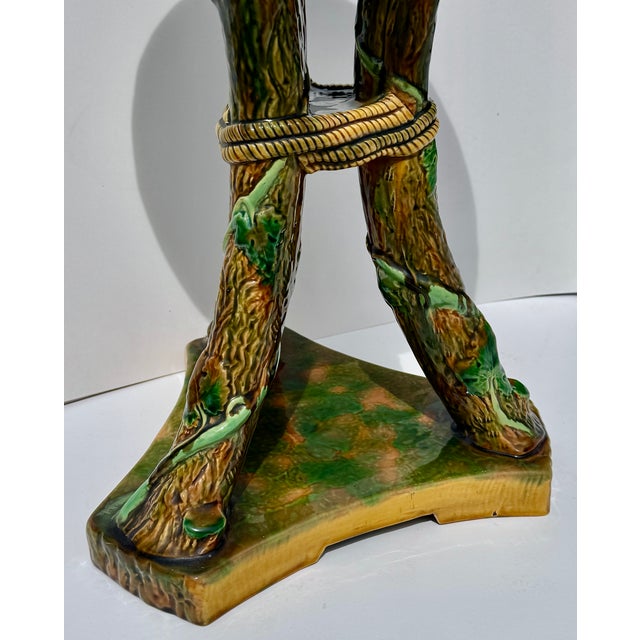 George Jones Majolica Faux Bois Drinks Table or Garden Seat, England Circa 1878 For Sale - Image 12 of 17